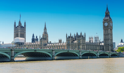 Westminster Bridge and Houses of Parliament, London