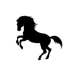 Fototapeta na wymiar horse rearing silhouette vector icon
