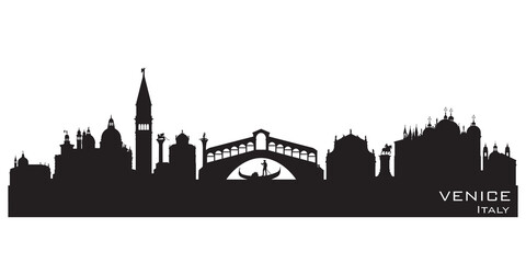 Obraz premium Venice Italy city skyline vector silhouette