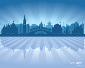 Venice Italy city skyline vector silhouette