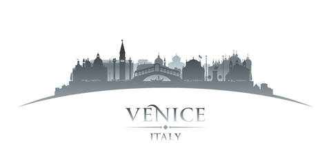 Obraz premium Venice Italy city silhouette white background