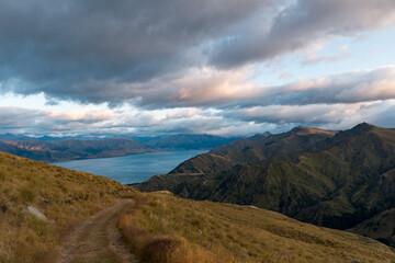 Morning view from Grandview Mountain Track, Wanaka, New Zealand