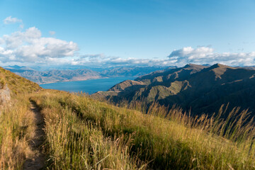 Morning view from Grandview Mountain Track, Wanaka, New Zealand