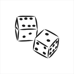 Sketch two dices game dice vector sketch
