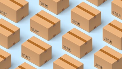 mail boxes shipping packaging background wallpaper 3d render