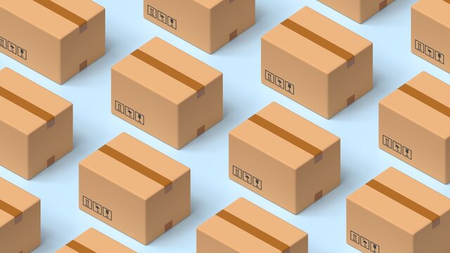 mail boxes shipping packaging background wallpaper 3d render