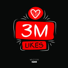 Creative (3M), 3million likes design for social network, Vector illustration.