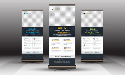 Professional Unique Corporate Roll Up Banner Template with Creative Concept