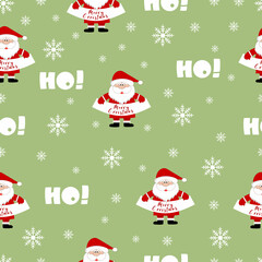Vector Christmas cartoon seamless pattern,Cute Santa Clause character,design for gift and background