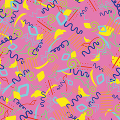 Vector Pink colorful geometric shapes background pattern