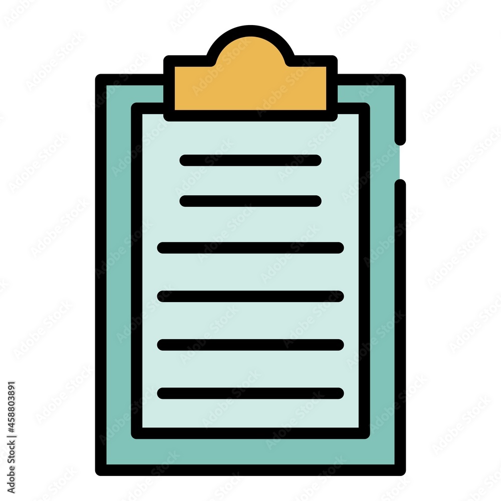 Poster exercise list icon. outline exercise list vector icon color flat isolated