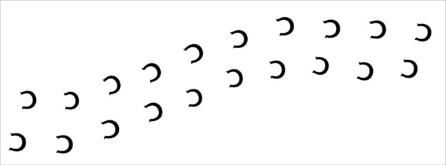 Horse shoe footprint trail. Horse shoe foot print trace. background vector illustration.