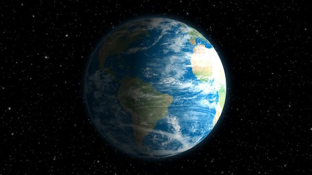 Earth rotation in space 4k video