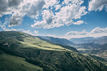 Dagestan traditional highland village Rural mountain scenery in Russia