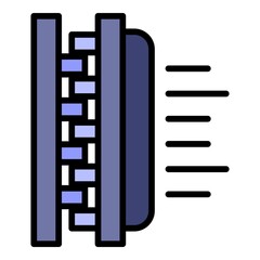 Soft textile icon. Outline soft textile vector icon color flat isolated