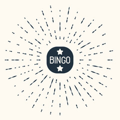 Grey Bingo icon isolated on beige background. Lottery tickets for american bingo game. Abstract circle random dots. Vector