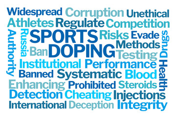Fototapeta premium Sports Doping Word Cloud on White Background