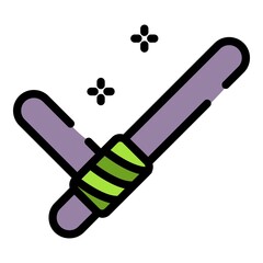 Stop fight violence icon. Outline stop fight violence vector icon color flat isolated