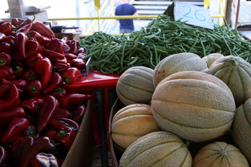 Various vegetables are sold at a bazaar in Croatia