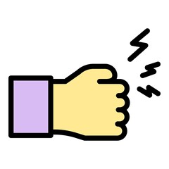 No violence icon. Outline no violence vector icon color flat isolated