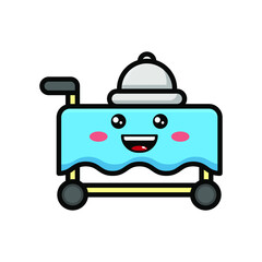 cute room service icon illustration vector graphic