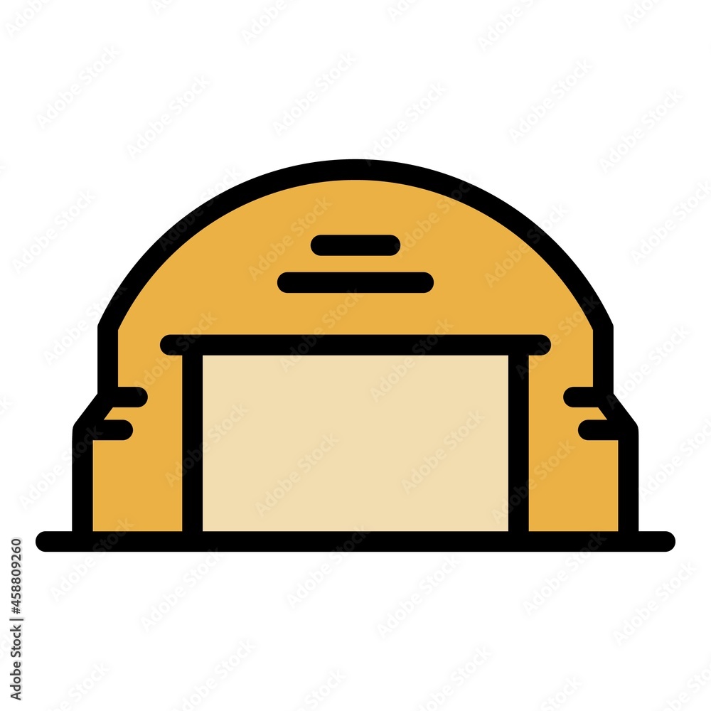 Poster empty hangar icon. outline empty hangar vector icon color flat isolated