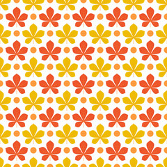 Fall leaves seamless pattern. Autumn vector background for fabric, clothes, scrapbooking, wrapping paper