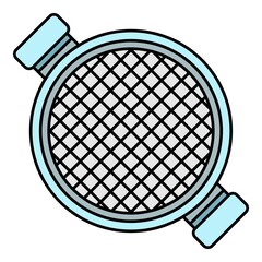 Top view sieve icon. Outline top view sieve vector icon color flat isolated