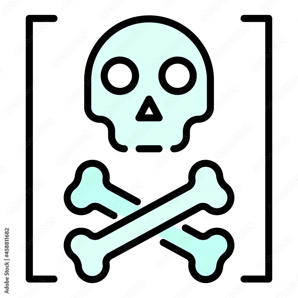 Poster death hacker attack icon. outline death hacker attack vector icon color flat isolated