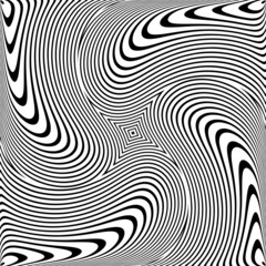Whirl rotation movement illusion in abstract op art design.