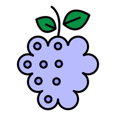 Dessert raspberry icon. Outline dessert raspberry vector icon color flat isolated