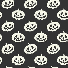 Obraz premium Seamless pattern, white pumpkin on a white background. Holiday, Halloween.