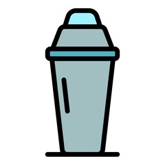 Metal bar shake icon. Outline metal bar shake vector icon color flat isolated