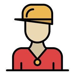 Rap artist icon. Outline rap artist vector icon color flat isolated