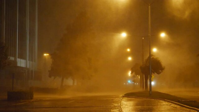 Hurricane Laura Ravages Lake Charles, LA USA As A Category 4 Storm On August 27, 2020 