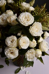 bouquet of white roses