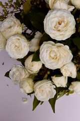 bouquet of white roses