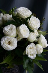 white roses bouquet