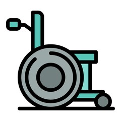 Wheelchair for pregnant women icon. Outline wheelchair for pregnant women vector icon color flat isolated