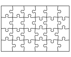 Jigsaw puzzle template transparent svg vector illustration - obrazy, fototapety, plakaty