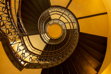 An atmospheric staircase in a pre-war Warsaw tenement house