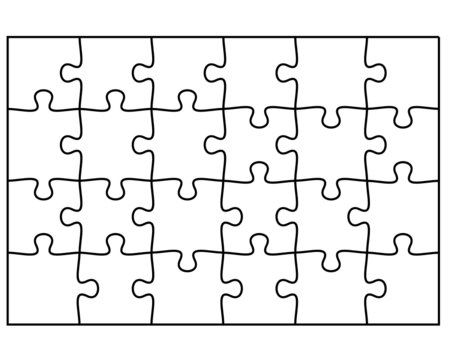 Jigsaw puzzle template transparent svg vector illustration Stock Vector |  Adobe Stock