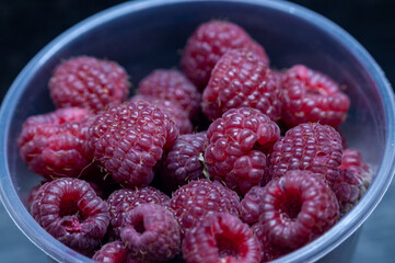 raspberries in a bowl