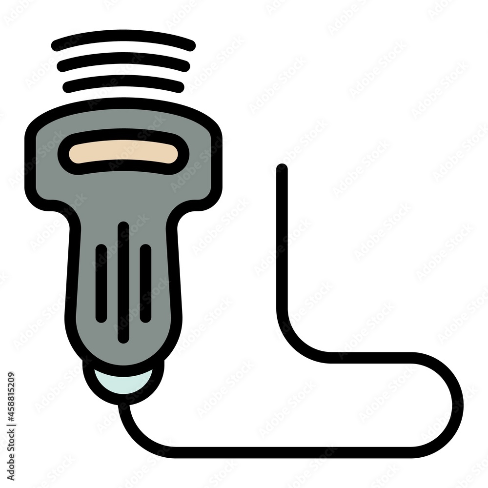 Poster ultrasonic device icon. outline ultrasonic device vector icon color flat isolated