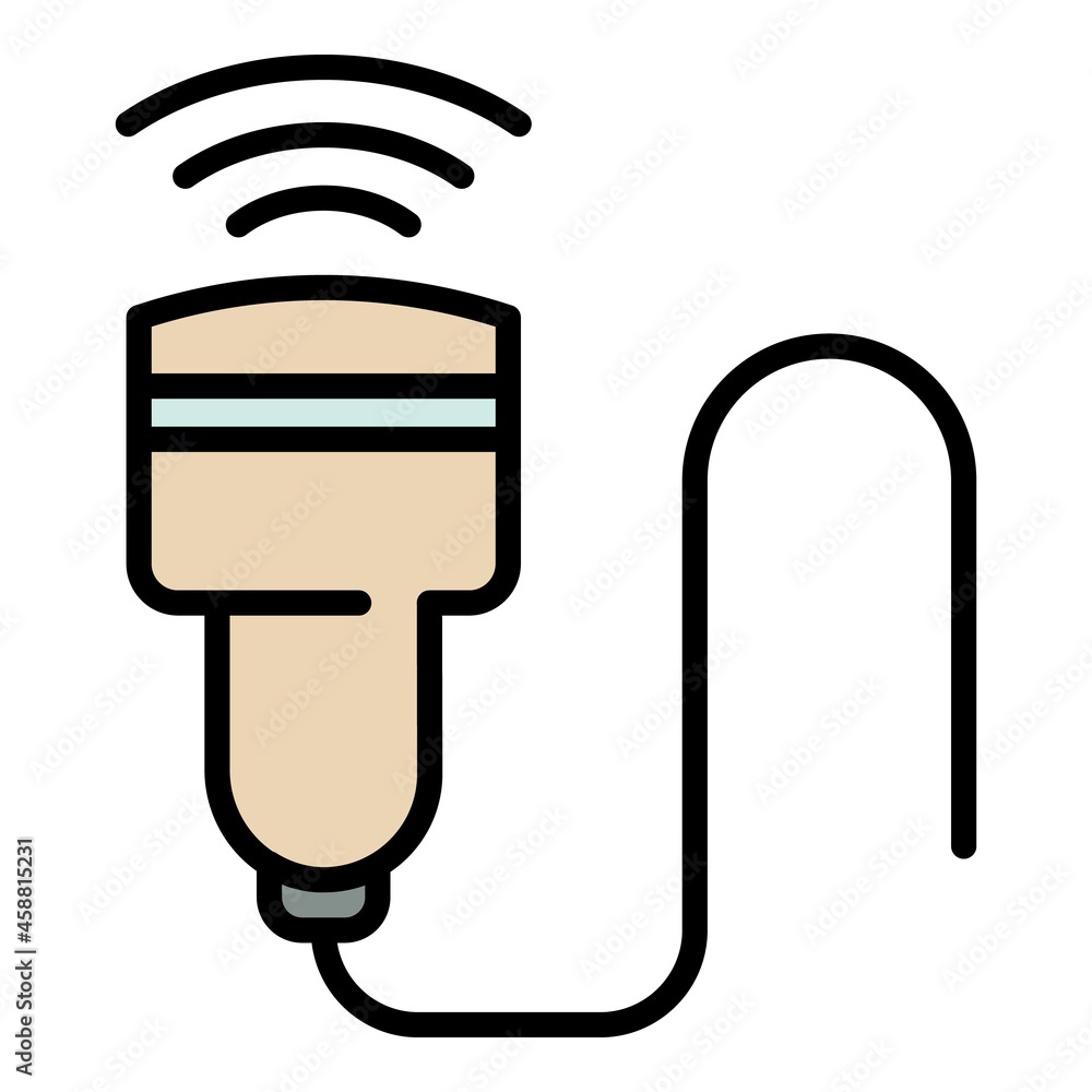 Poster ultrasound machine part icon. outline ultrasound machine part vector icon color flat isolated