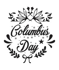 Obraz premium Happy Columbus day SVG design