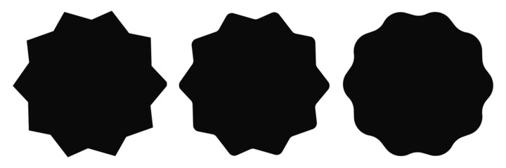 Starburst, sunburst badge, label design elements. Empty, blank price tag, label, price flash