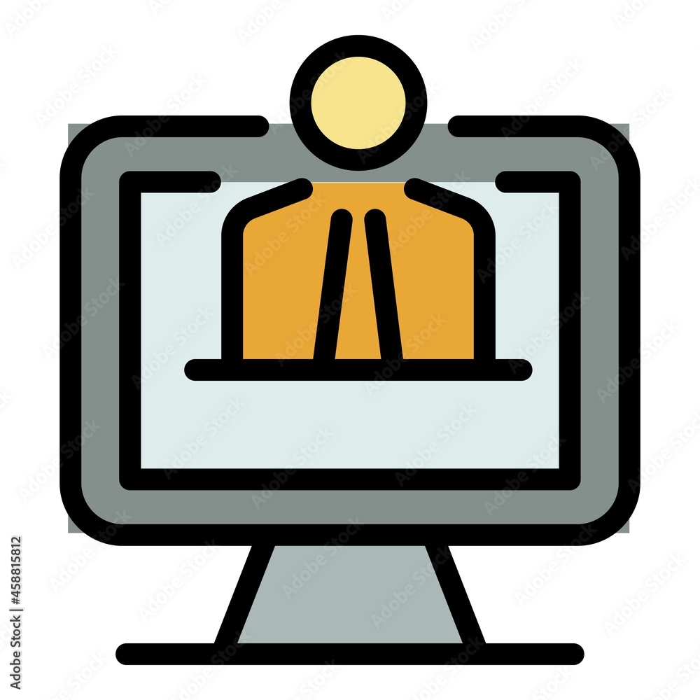 Poster web online live icon. outline web online live vector icon color flat isolated