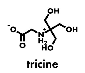 Tricine buffering agent molecule. Skeletal formula.