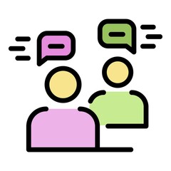 Corporate people icon. Outline corporate people vector icon color flat isolated